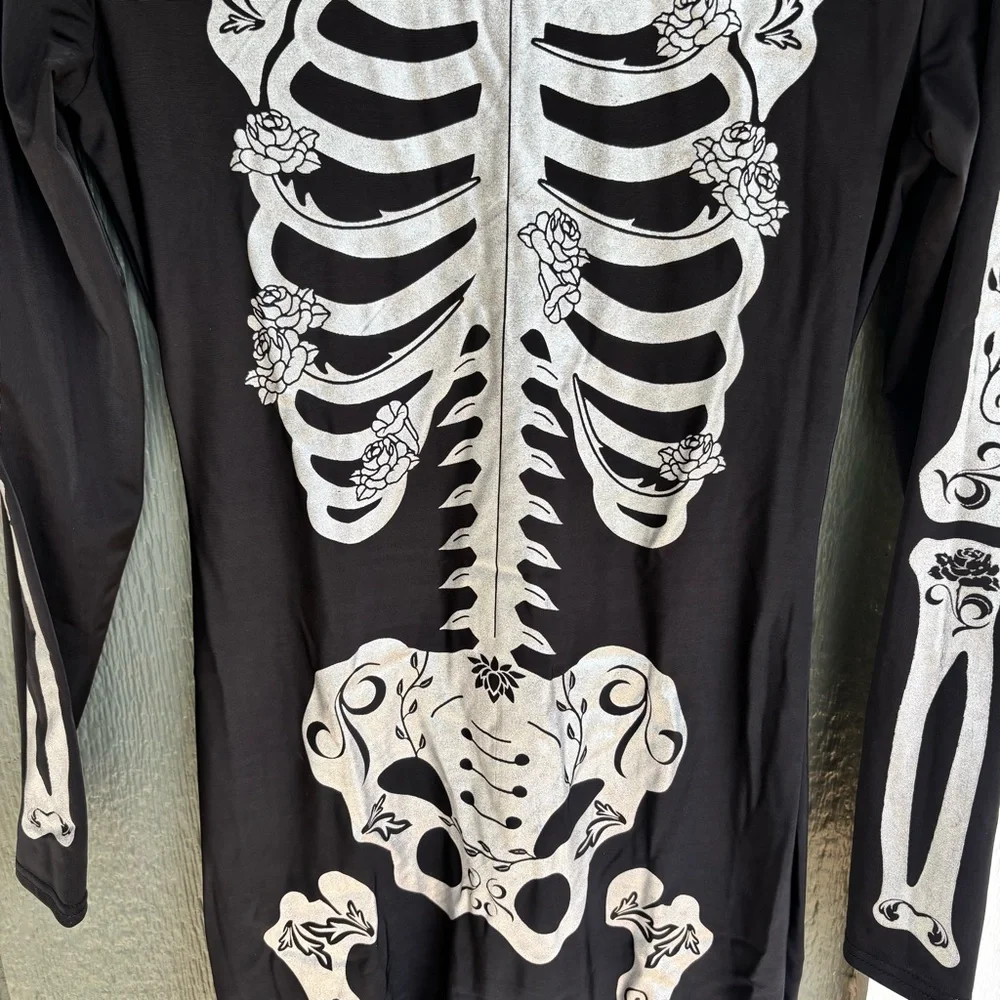 Spirit Halloween Womens Skeleton Jumpsuit Costume Small - Picture 7 of 7